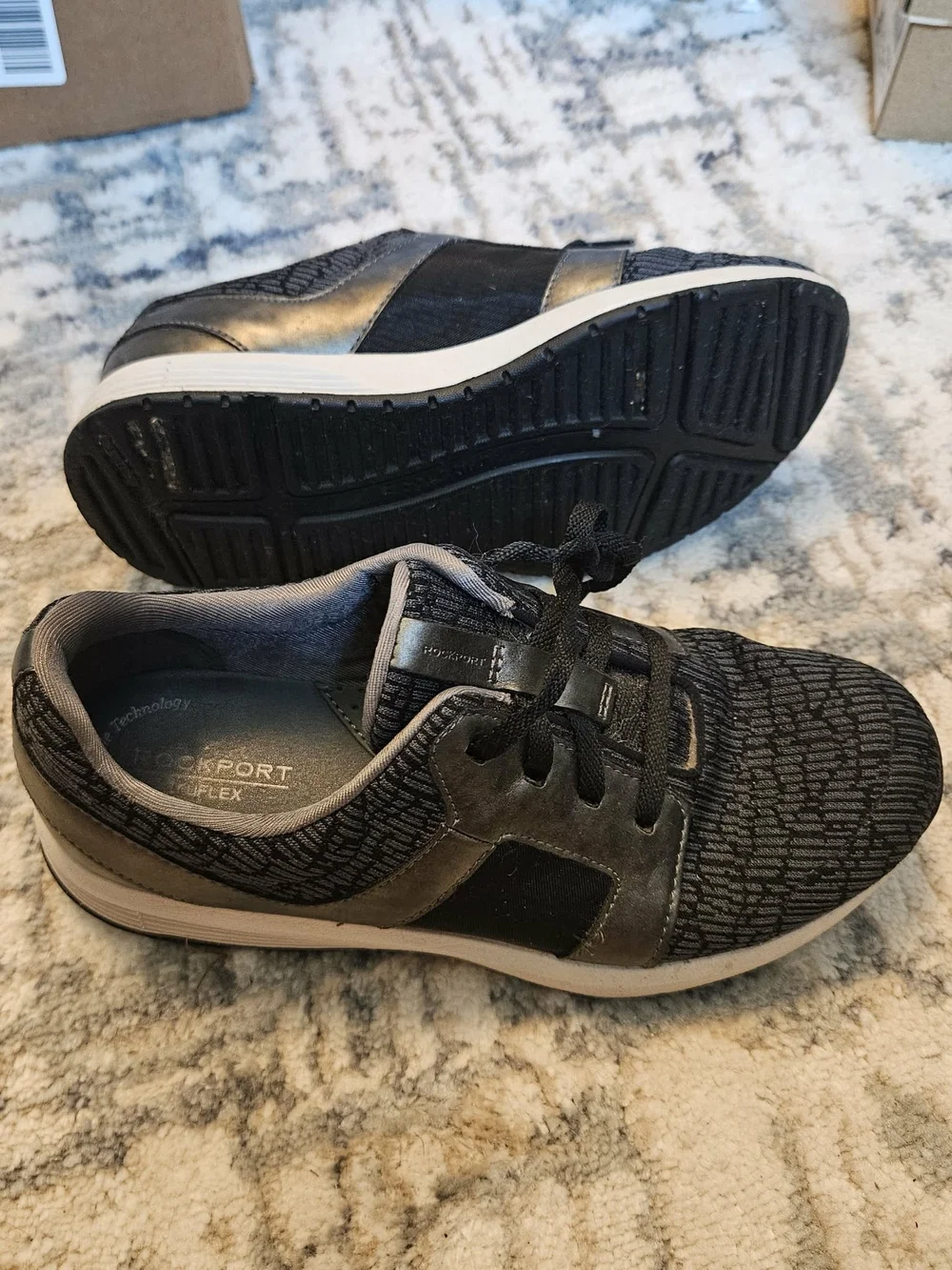 Rockport Women's Black and Gray Athletic Sneakers